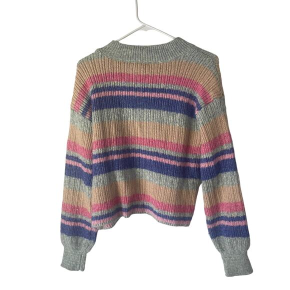 Jessica Simpson Women Small Rainbow Portia Striped Multicolored Knit Sweater - Picture 7 of 9